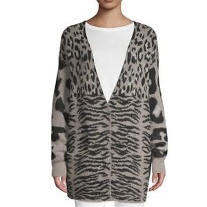 Wildfox Wool Alpaca Blend Avani Animal Print Size Small Cardigan